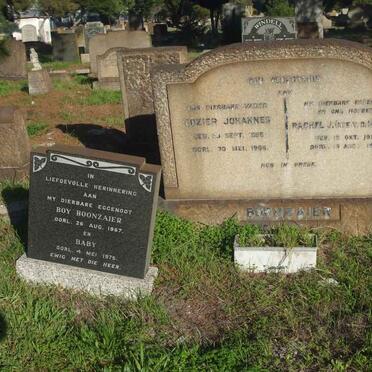 BOONZAIER ?ozier Johannes 1895-1965 &amp; Rachel J. VAN DER MERWE 1911-1942 :: BOONZAIER Boy -1967 &amp; Baby -1975
