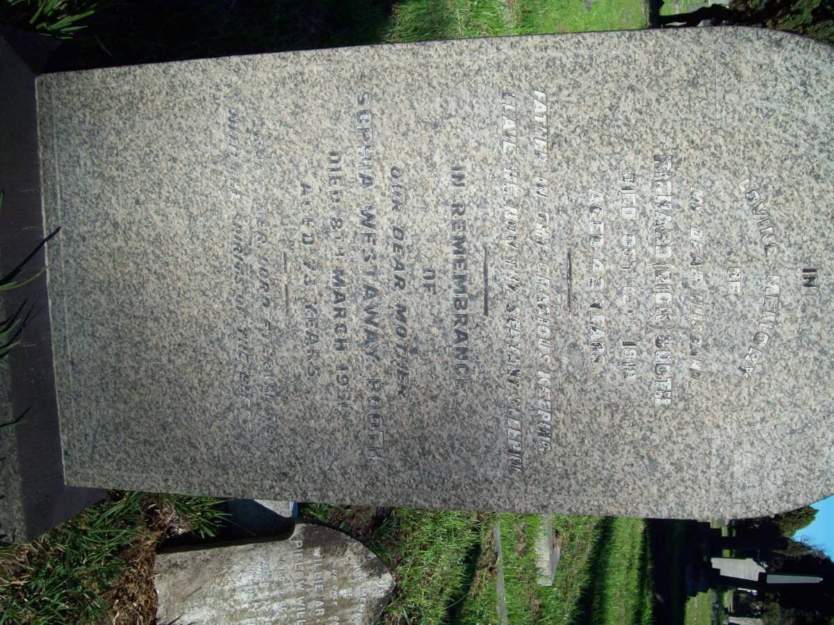 BOOTH Richard -1918 :: BOOTH Sophia Westaway -1961