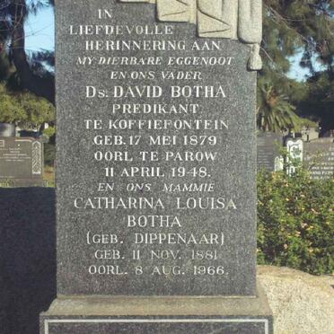 BOTHA David 1879-1948 &amp; Catherina Louisa DIPPENAAR 1881-1966