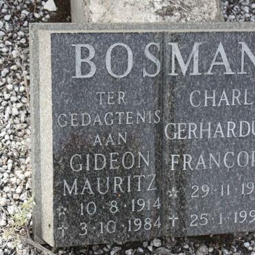 BOSMAN Gideon Mauritz 1914-1984 :: BOSMAN Charl Gerhard Francois 1912-1998