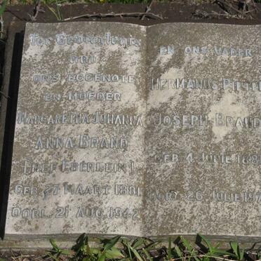 BRAND Joseph 1881-1976 &amp; Margaretha Johanna Anna 1881-1942