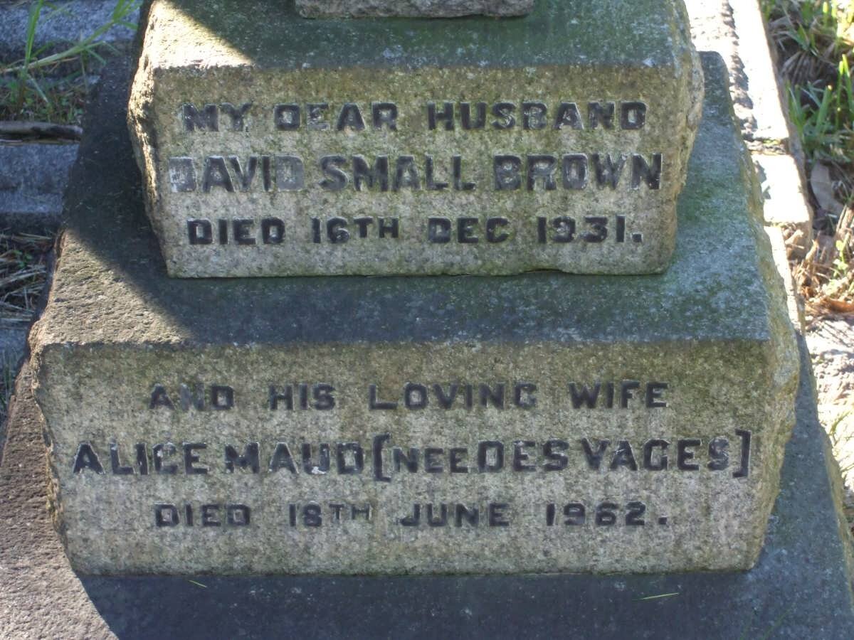 BROWN David Small -1931 &amp; Alice Maud DESVAGES -1962