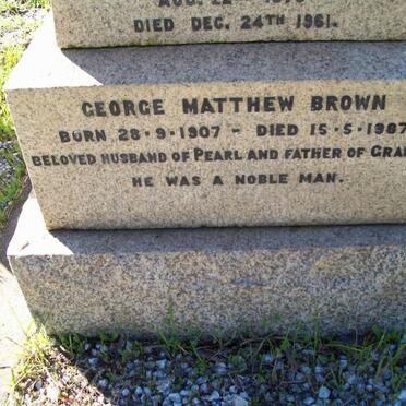 BROWN George Matthew 1907-1987
