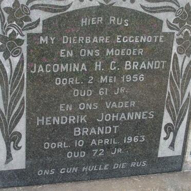 BRANDT Hendrik Johannes -1963 &amp; Jacomina H.G. -1956