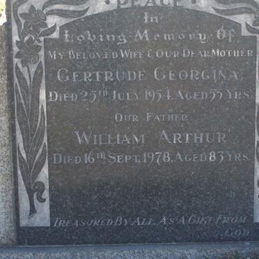 BROOKS William Arthur -1978 &amp; Gertrude Georgina -1954