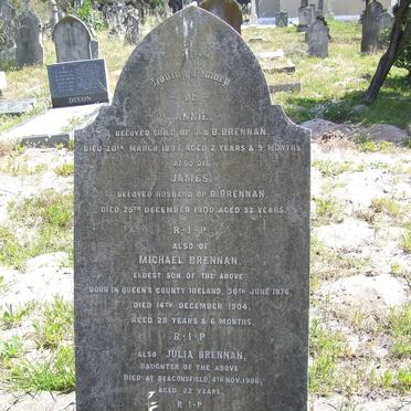 BRENNAN James -1900 &amp; Bridget -1932  :: BRENNAN Annie -1895 :: BRENNAN Michael 1876-1904 :: BRENNAN Julia -1906