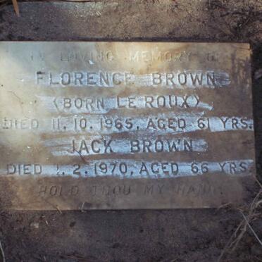 BROWN Jack  -1970 &amp; Florence LE ROUX  -1965 