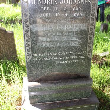 BREDENKAMP Hendrik Johannes 1892-1962 &amp; Maria Cornelia DE WAAL 1912-1978