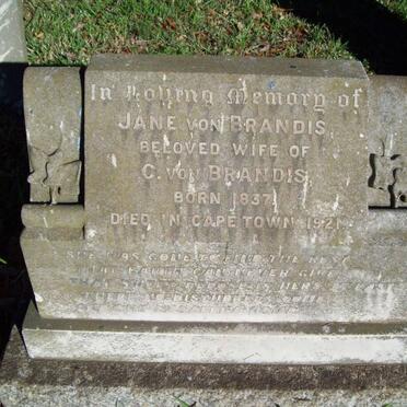 BRANDIS Jane, von 1837-1921