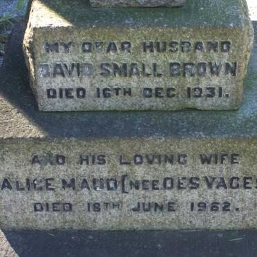 BROWN David Small -1931 &amp; Alice Maud DESVAGES -1962