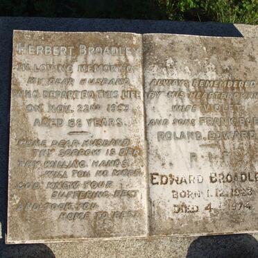 BROADLEY Herbert -1953, BROADLEY Edward 1923-1974