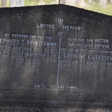 BRIN Edward T. -1944 &amp; Caroline V. CRESSEY -1925 :: BRIN Victor :: BRIN Daphne