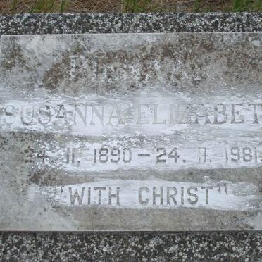 ? Susanna Elizabeth 1890-1981