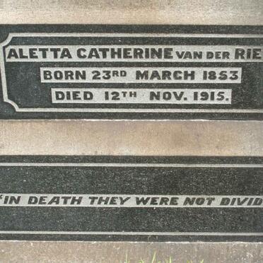 BREDA Aletta Catherine, van nee van der RIET 1853-1915