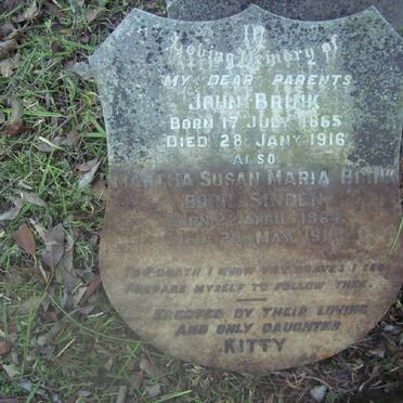 BRINK John 1865-1916 &amp; Martha Susanna Maria SINDEN 1864-191?