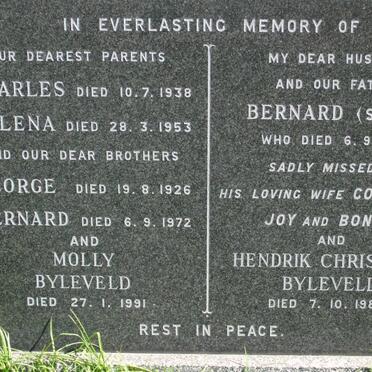 BYLEVELD Molly -1991 :: BYLEVELD Hendrik Christiaan -1989