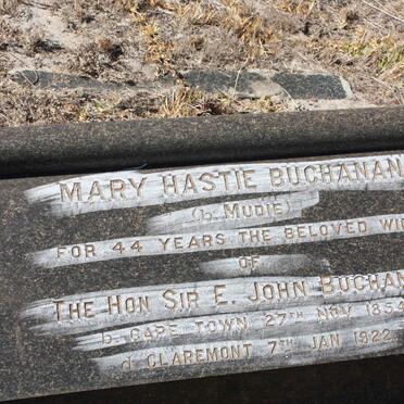 BUCHANAN Mary Hastie nee MUDIE 1854-1922