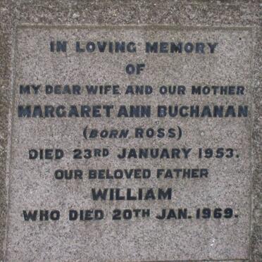 BUCHANAN William -1969 &amp; Margaret Ann ROSS -1953