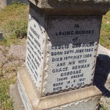 OSBORNE Ledlie 1883-1966 &amp; Grace Newman GREEN 1901-1980