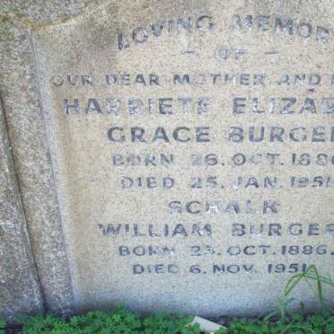 BURGER Schalk William 1886-1951 &amp; Harriete Elizabeth Grace 1886-1951 