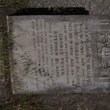 BLAINE Henry Robert -1932 &amp; Helen Janet -1921 :: BLAINE George Peter Stephen -1954