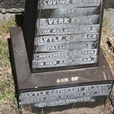 BLACK Lytle Cathcart -1921 &amp;  Vera Emily -1920