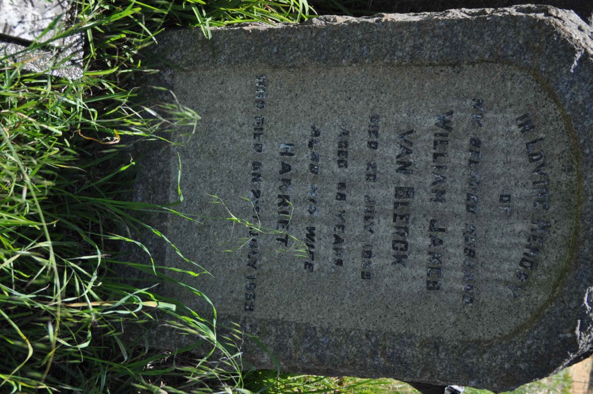 BLERCK William James, van -193? &amp; Harriet -1959