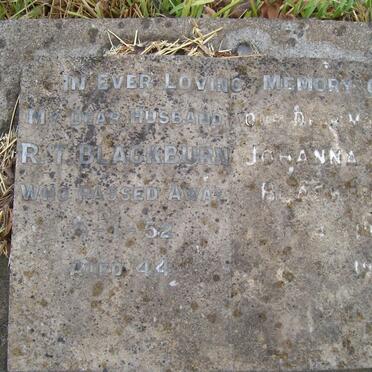 BLACKBURN R.T. -1952 &amp; Johanna ? -1902-??