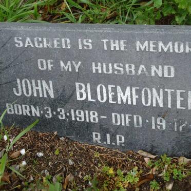 BLOEMFONTEIN John 1918-1981
