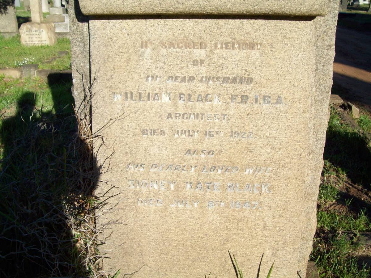 BLACK William -1922 &amp; Sidney Kaye -1947