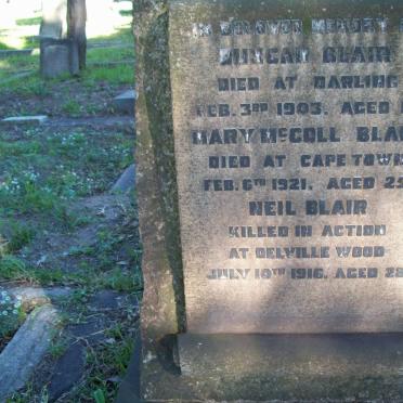 BLAIR Duncan -1903 :: BLAIR Mary McColl -1921 :: BLAIR Neil -1916