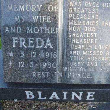BLAINE Freda 1918-1980
