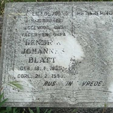 BLATT Hendrik Johannes 1???-1980