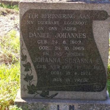 BLOM Daniel Johannes 1902-1965 &amp; Johanna Susanna E. VERNOOY 1913-1974