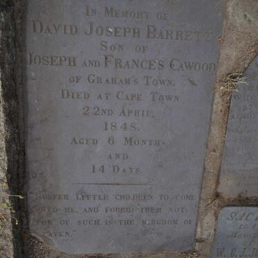 CAWOOD David Joseph Barrett -1848