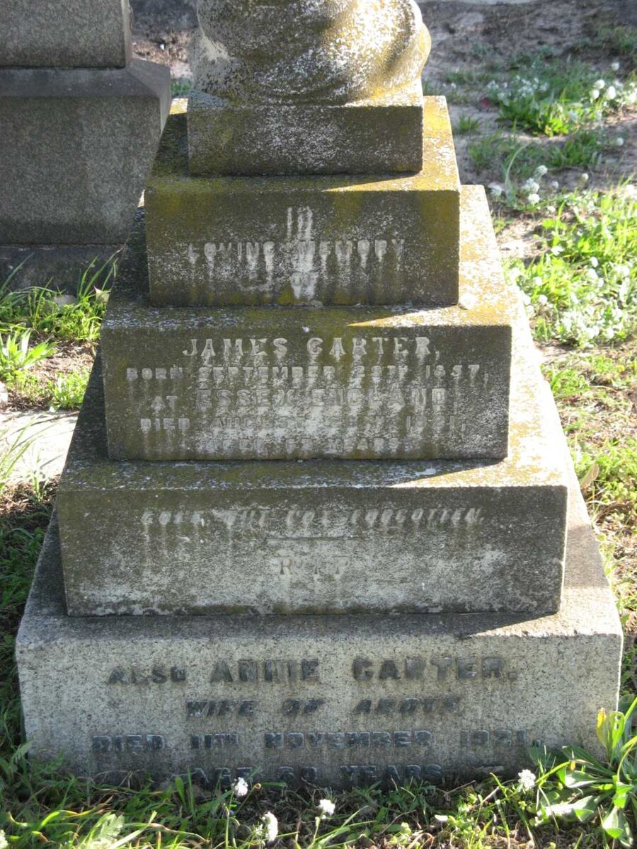 CARTER James 1857-1921 &amp; Annie -1921
