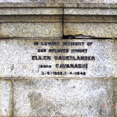 SAUERLANDER Ellen nee CAVANAGH 1858-1948