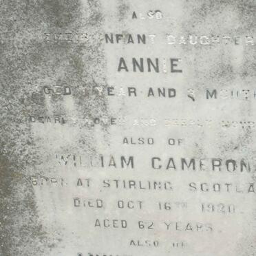CAMERON William -1920 :: CAMERON Annie ?