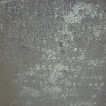 ? Reginald 1946 &amp; Elizabeth Mary CAFFNEY -1925