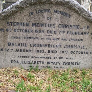 CHRISTIE Stephen Meintjes 1869-1932 &amp; Eda Elizabeth WYATT :: CHRISTIE Melvill Cronwright 1883-1936