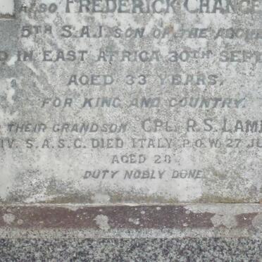 CHANCE Frederick -1916 :: LAMBRICK R.S. -1943