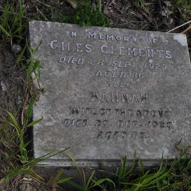 CLEMENTS Giles -1923 &amp; Hannah -1925