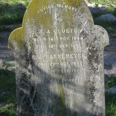 CLOETE J.A. 1844-1901 :: KANNEMEYER G.A. 1882-1901