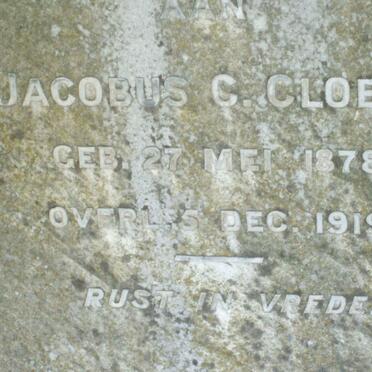 CLOETE Jacobus C. 1878-1919