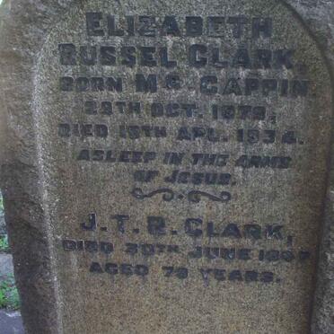 CLARK J.T.R. -19?7 &amp; Elizabeth Russel McCAPPIN 1879-1934