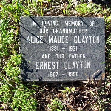 CLAYTON Alice Maude 1881-1921 :: CLAYTON Ernest 1907-1996