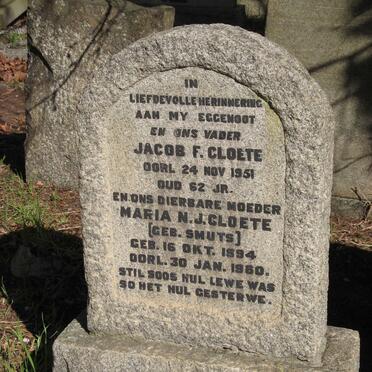 CLOETE Jacob F. -1951 &amp; Maria N.J. SMUTS 1894-1960