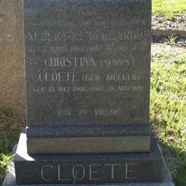 CLOETE Albertus Gerhardus 1905-1959 &amp; Christina MULLER 1900-1991
