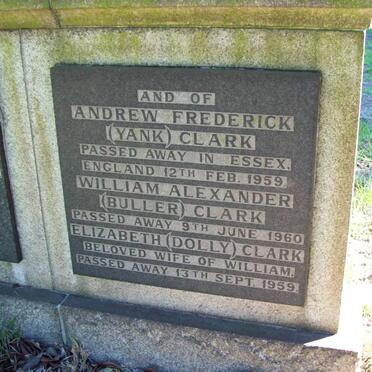 CLARK Andrew Frederick -1959 :: CLARK William Alexander -1960 :: CLARK Elizabeth -1959