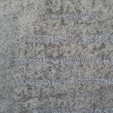 CLOSE George 1891-1903 :: CLOSE Jane 1828-1921 :: CLOSE Charlotte Elizabeth -1940